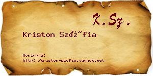 Kriston Szófia névjegykártya